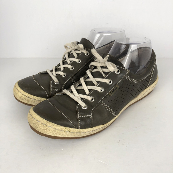 JOSEPH SEIBEL‎ Sneakers Sz 39 8 Gray Leather Walking Shoe Lace Up Perforated - Picture 2 of 10